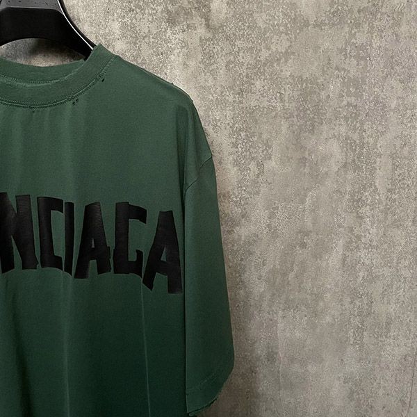 バレンシアガ Tape Type 加工ロゴ パロディコットンジャージ Tシャツ bar49245